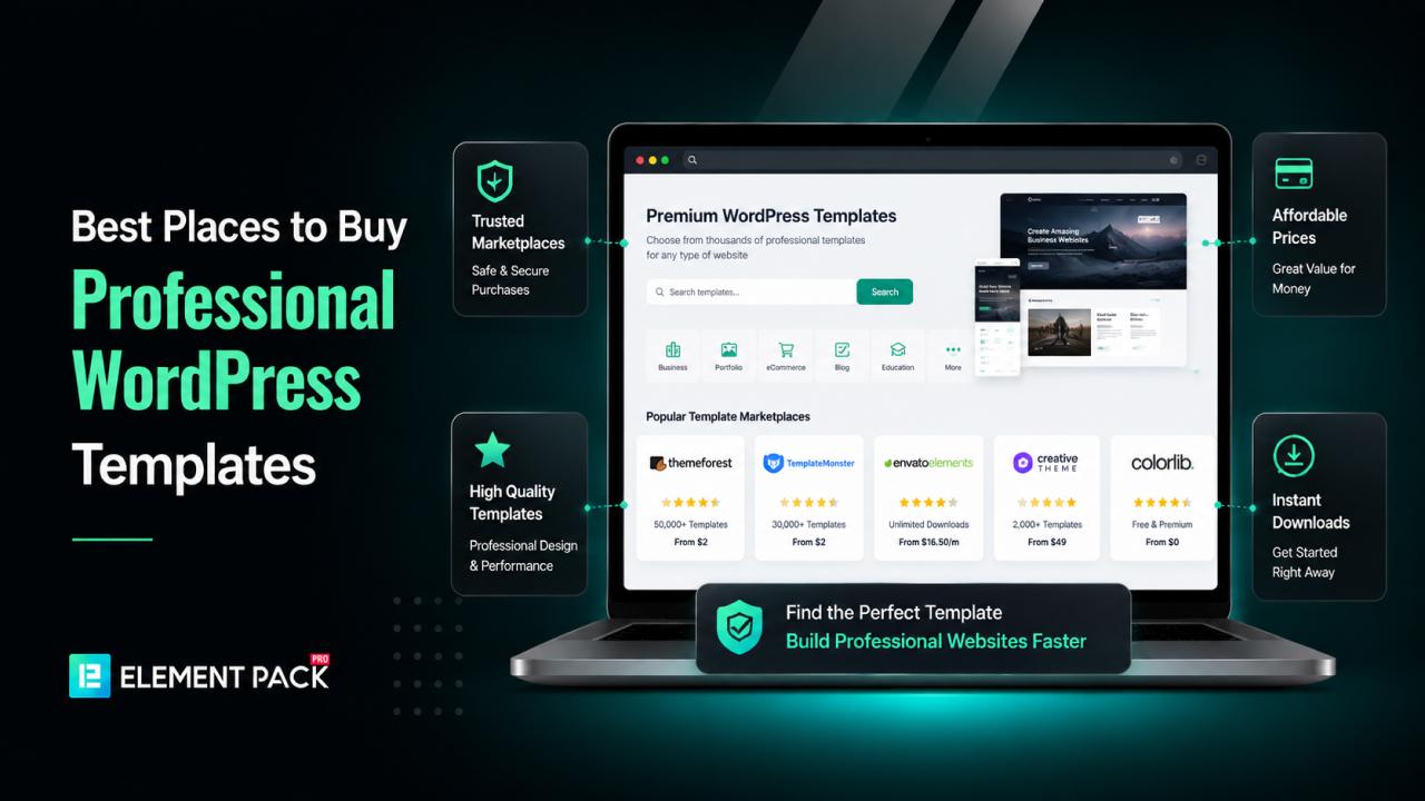 Best Places to Buy Professional WordPress Templates in 2026 Best Places to Buy Professional WordPress Templates in 2026
