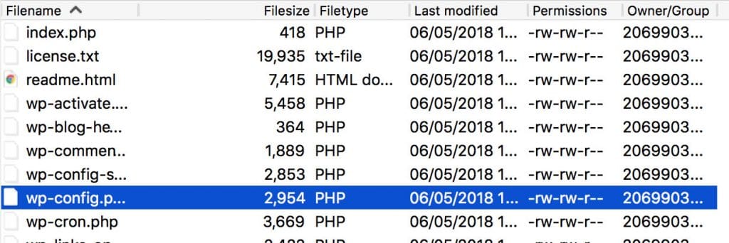 Open wp-config file Open wp-config file