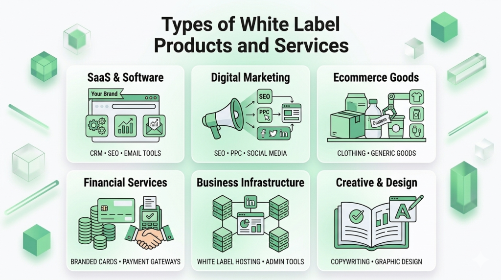 Types of White Label Products and Services Types of White Label Products and Services
