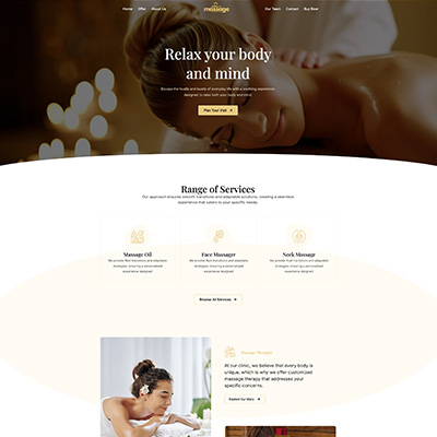 Massage Salon Landing Page